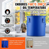 VEVOR Fryer Grease Bucket, 8 Gal Oil Disposal Caddy Carbon Steel Fryer Oil Bucket with Rust-Proof Coating, Oil Transport Container with Lid, Lock Clips, Filter Bag for Hot Cooking Oil Filtering, Blue