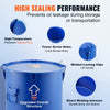 VEVOR Fryer Grease Bucket, 8 Gal Oil Disposal Caddy Carbon Steel Fryer Oil Bucket with Rust-Proof Coating, Oil Transport Container with Lid, Lock Clips, Filter Bag for Hot Cooking Oil Filtering, Blue