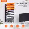 VEVOR File Wall Rack, One-Piece 10 Pockets Mesh Wall File Holder, Wall Mounted Magazine Mail Paper & Document Storage Folder, Metal Wall File Organizer with Nametag Label, for Office Home & School