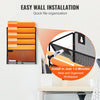 VEVOR File Wall Rack, One-Piece 6 Pockets Mesh Wall File Holder, Wall Mounted Magazine Mail Paper & Document Storage Folder, Metal Wall File Organizer with Nametag Label, for Office Home & School