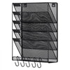 VEVOR File Wall Rack, One-Piece 6 Pockets Mesh Wall File Holder, Wall Mounted Magazine Mail Paper & Document Storage Folder, Metal Wall File Organizer with Nametag Label, for Office Home & School