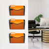 VEVOR File Wall Rack, Three-Piece 1 Pocket Mesh Wall File Holder, Wall Mounted Magazine Mail Paper & Document Storage Folder, Metal Wall File Organizer with Nametag Label, for Office Home & School