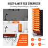 VEVOR File Wall Rack, One-Piece 12 Pockets Mesh Wall File Holder, Wall Mounted Magazine Mail Paper & Document Storage Folder, Metal Wall File Organizer with Nametag Label, for Office Home & School