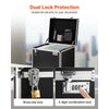 VEVOR Portable File Storage Box, 15.6 x 12.6 x 15 inch Internal Chest Size, Locking Mobile Business Case with Telescopic Handle, Hand pull File Case for Office Home, Offices, Hospitals, Banks