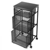 VEVOR Rolling File Cart 3-Tier Mobile Filing Cabinet with Wheels Drawers, for Home Office, Large Storage Capacity, Under Desk Hanging File Folder Organizer, with 45 lbs / 20.5 kg Max Load, Black