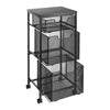 VEVOR Rolling File Cart 3-Tier Mobile Filing Cabinet with Wheels Drawers, for Home Office, Large Storage Capacity, Under Desk Hanging File Folder Organizer, with 45 lbs / 20.5 kg Max Load, Black