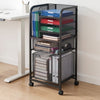 VEVOR Rolling File Cart 6-Tier Mobile Filing Cabinet with Wheels Drawers, for Home Office, Large Storage Capacity, Under Desk Hanging File Folder Organizer, with 45 lbs / 20.5 kg Max Load, Black