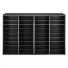 VEVOR Literature Organizer, 36 Compartments Office Mailbox with Detachable Shelves, Wooden Mailbox Sorter with Particle Board, Countertop Office Home Storage Organizer for File, Document, Paper, Black