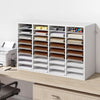 VEVOR Literature Organizer, 36 Compartments Office Mailbox with Detachable Shelves, Wooden Mailbox Sorter with Particle Board, Countertop Office Home Storage Organizer for File, Document, Paper, White