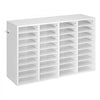 VEVOR Literature Organizer, 36 Compartments Office Mailbox with Detachable Shelves, Wooden Mailbox Sorter with Particle Board, Countertop Office Home Storage Organizer for File, Document, Paper, White