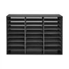 VEVOR Literature Organizer, 27 Compartments Metal Office Mailbox with Detachable Wire Mesh, Mailbox Sorter with Wooden Top, Countertop Office Home Storage Organizer for File, Document, Paper, Black