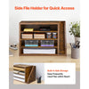 VEVOR Literature Organizer, 4 Compartments Office Mailbox with Detachable Shelves, Wooden Mailbox Sorter with Side Vertical Storage, Countertop Office Home Organizer for File, Document, Paper, Brown