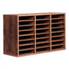 VEVOR Literature Organizer, 24 Compartments Office Mailbox with Removable Shelves, Wooden Mailbox Sorter Particle Board Office Home Classroom Storage, File Sorter for Documents, Papers, Dark Brown