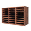 VEVOR Literature Organizer, 24 Compartments Office Mailbox with Removable Shelves, Wooden Mailbox Sorter Particle Board Office Home Classroom Storage, File Sorter for Documents, Papers, Dark Brown