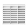 VEVOR Literature Organizer, 24 Compartments Office Mailbox with Adjustable Shelves, Wooden Mailbox Sorter Medium Density Fiberboard Office Home Classroom Storage for Files, Documents, Papers, White