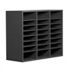 VEVOR Literature Organizer, 24 Compartments Office Mailbox with Adjustable Shelves, Wooden Mailbox Sorter Medium Density Fiberboard Office Home Classroom Storage for Files, Documents, Papers, Grey