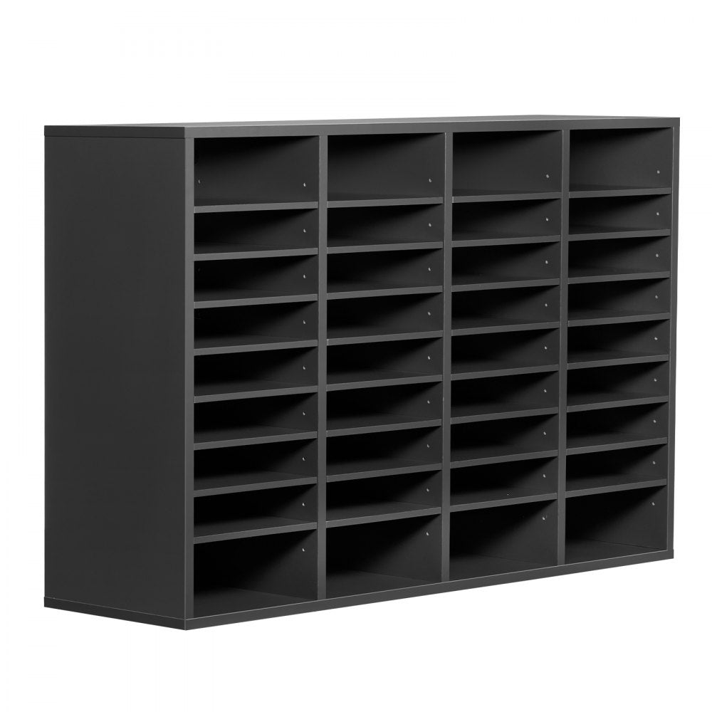 VEVOR Literature Organizer, 36 Compartments Office Mailbox with Adjustable Shelves, Wooden Mailbox Sorter Medium Density Fiberboard Office Home Classroom Storage for Files, Documents, Papers, Grey