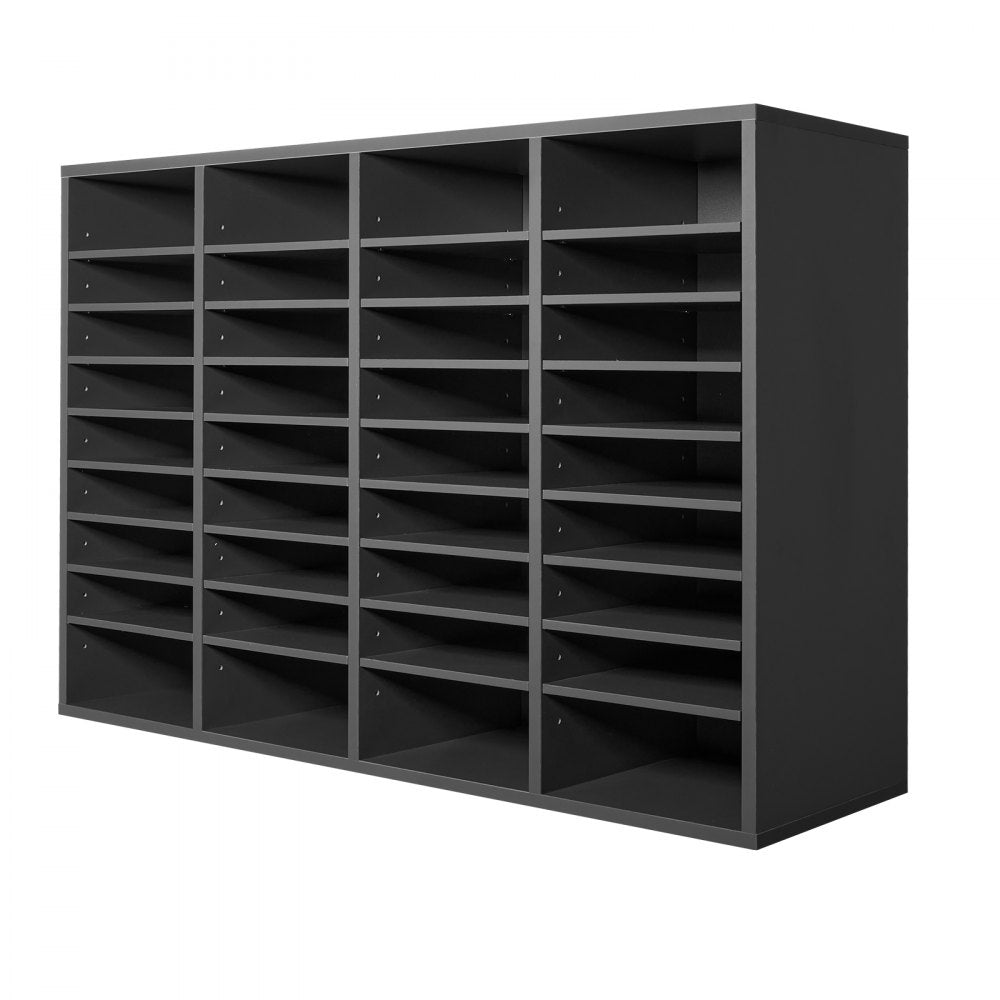 VEVOR Literature Organizer, 36 Compartments Office Mailbox with Adjustable Shelves, Wooden Mailbox Sorter Medium Density Fiberboard Office Home Classroom Storage for Files, Documents, Papers, Grey