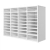 VEVOR Literature Organizer, 36 Compartments Office Mailbox with Adjustable Shelves, Wooden Mailbox Sorter Medium Density Fiberboard Office Home Classroom Storage for Files, Documents, Papers, White
