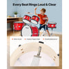 VEVOR Kids Drum Set, 5-Piece 16 in Junior Drum Sets, Beginner Drums Set with Adjustable Throne, Cymbal & Two Pairs of Drumsticks, Musical Learning Drums Instruments Kit, for Children Ages 6-13 (Red)