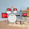 VEVOR Kids Drum Set, 5-Piece 16 in Junior Drum Sets, Beginner Drums Set with Adjustable Throne, Cymbal & Two Pairs of Drumsticks, Musical Learning Drums Instruments Kit, for Children Ages 6-13 (Red)