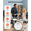 VEVOR Kids Drum Set, 5-Piece 14 in Junior Drum Sets, Beginner Drums Set with Adjustable Throne, Cymbal & Two Pairs of Drumsticks, Musical Learning Drums Instruments Kit, for Children Ages 6-13(Black)