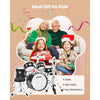 VEVOR Kids Drum Set, 5-Piece 14 in Junior Drum Sets, Beginner Drums Set with Adjustable Throne, Cymbal & Two Pairs of Drumsticks, Musical Learning Drums Instruments Kit, for Children Ages 6-13(Black)