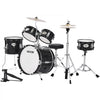 VEVOR Kids Drum Set, 5-Piece 14 in Junior Drum Sets, Beginner Drums Set with Adjustable Throne, Cymbal & Two Pairs of Drumsticks, Musical Learning Drums Instruments Kit, for Children Ages 6-13(Black)