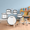 VEVOR Kids Drum Set, 5-Piece 16 in Junior Drum Sets, Beginner Drums Set with Adjustable Throne, Cymbal & Two Pairs of Drumsticks, Musical Learning Drums Instrument Kit, for Children Ages 6-13(Silver)