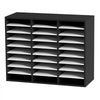 VEVOR 27 Compartments Wood Literature Organizer, Adjustable Shelves, Medium Density Fiberboard Mail Center, Office Home School Storage for Files, Documents, Papers, Magazines, Black+White
