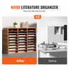 VEVOR 27 Compartments Wood Literature Organizer, Adjustable Shelves, Medium Density Fiberboard Mail Center, Office Home School Storage for Files, Documents, Papers, Magazines, White