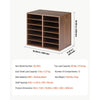 VEVOR Wood Literature Organizer 12 Compartments Office Mailboxes Brown, Countertop Literature Sorter for Files Documents Papers, with Adjustable Shelves, for Office, Home, Classroom Organization