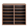 VEVOR Wood Literature Organizer 12 Compartments Office Mailboxes Brown, Countertop Literature Sorter for Files Documents Papers, with Adjustable Shelves, for Office, Home, Classroom Organization