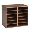 VEVOR Wood Literature Organizer 12 Compartments Office Mailboxes Brown, Countertop Literature Sorter for Files Documents Papers, with Adjustable Shelves, for Office, Home, Classroom Organization