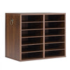 VEVOR Wood Literature Organizer 12 Compartments Office Mailboxes Brown, Countertop Literature Sorter for Files Documents Papers, with Adjustable Shelves, for Office, Home, Classroom Organization
