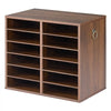 VEVOR Wood Literature Organizer 12 Compartments Office Mailboxes Brown, Countertop Literature Sorter for Files Documents Papers, with Adjustable Shelves, for Office, Home, Classroom Organization