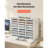 VEVOR Wood Literature Organizer 24 Compartments Office Mailboxes White, Countertop Literature Sorter for Files Documents Papers, with Adjustable Shelves, for Office, Home, Classroom Organization