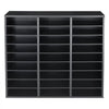 VEVOR Wood Literature Organizer 27 Compartments Office Mailboxes Black, Countertop Literature Sorter for Files Documents Papers, with Adjustable Shelves, for Office, Home, Classroom Organization