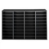 VEVOR Wood Literature Organizer 36 Compartments Office Mailboxes Black, Countertop Literature Sorter for Files Documents Papers, with Adjustable Shelves, for Office, Home, Classroom Organization