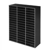 VEVOR Wood Literature Organizer 48 Compartments Office Mailboxes Black, Countertop Literature Sorter for Files Documents Papers, with Adjustable Shelves, for Office, Home, Classroom Organization