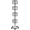 VEVOR Brochure Display Rack, 4-Tier 32 Pockets Rotating Magazine Literature Display Stand for Postcards, 360° Spinning Greeting Cards Rack with 5 Wheels (2 Lockable) for Shop Exhibitions Office