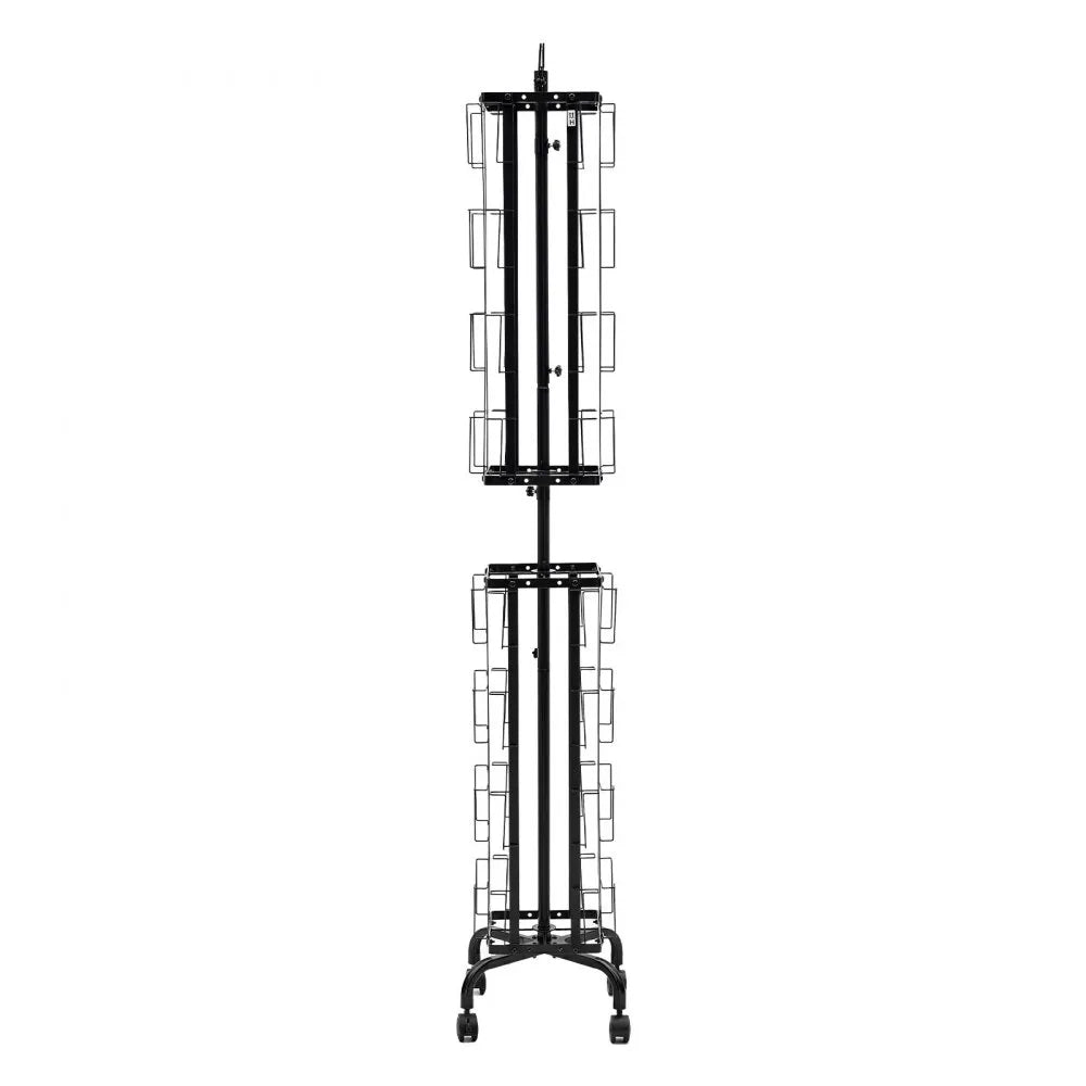 VEVOR Greeting Cards Display Rack, 32 Pockets Rotating Postcard Brochure Display Stand, 360° Spinning Card Display Rack with Sign Holder & 4 Wheels (2 Lockable) for Exhibitions Office Trade Show
