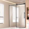 VEVOR Frameless Shower Door, 58-59 W x 75 H in, Clear Tempered Glass, Matte Black - Main
