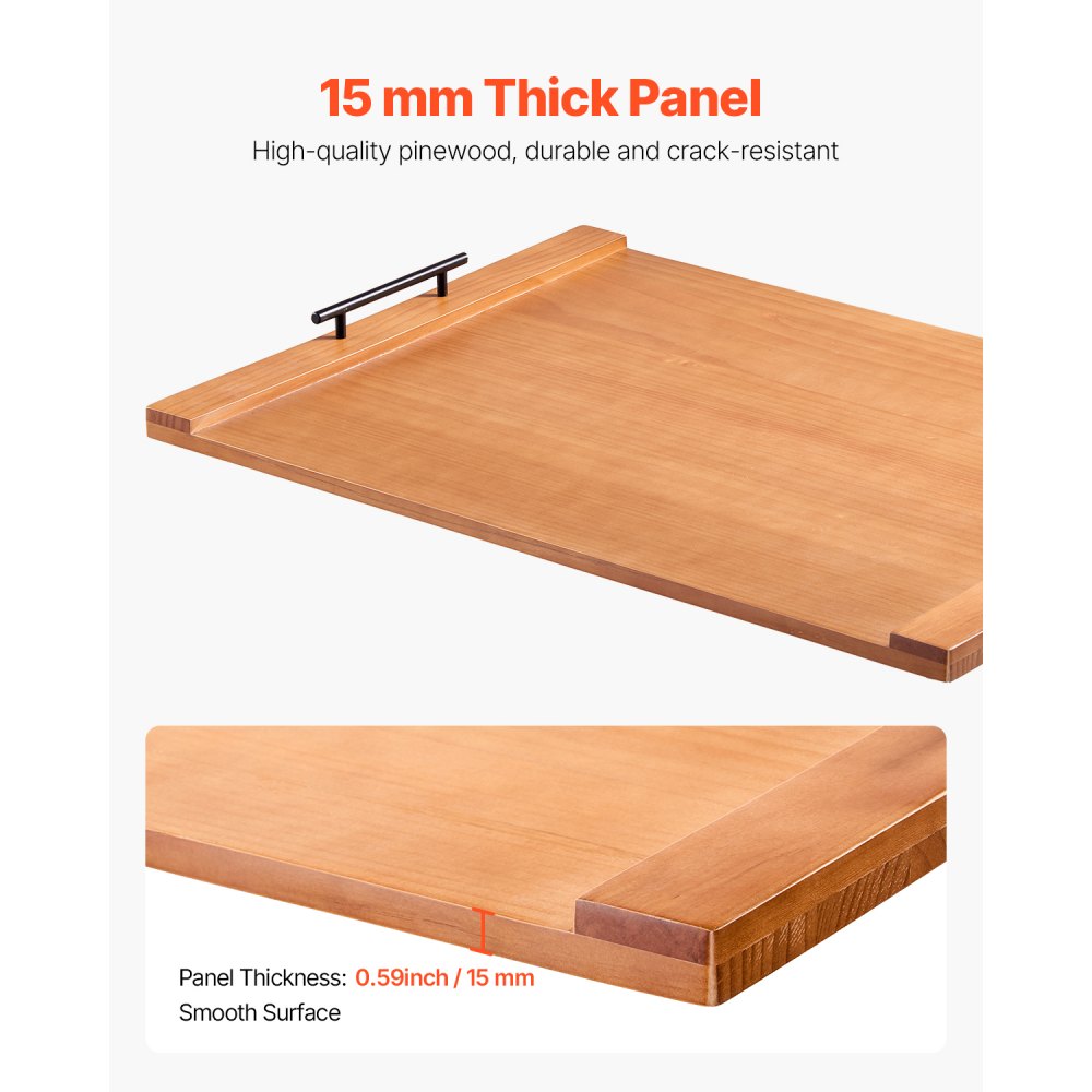 VEVOR Noodle Board Stove Cover, Stove Top Cover Board for Gas Burners & Electric Stove, Pine Wood Cutting Board with Handles, RV Stovetop Cover/ Kitchen Sink Cover for Counter Space & Tray, Natural