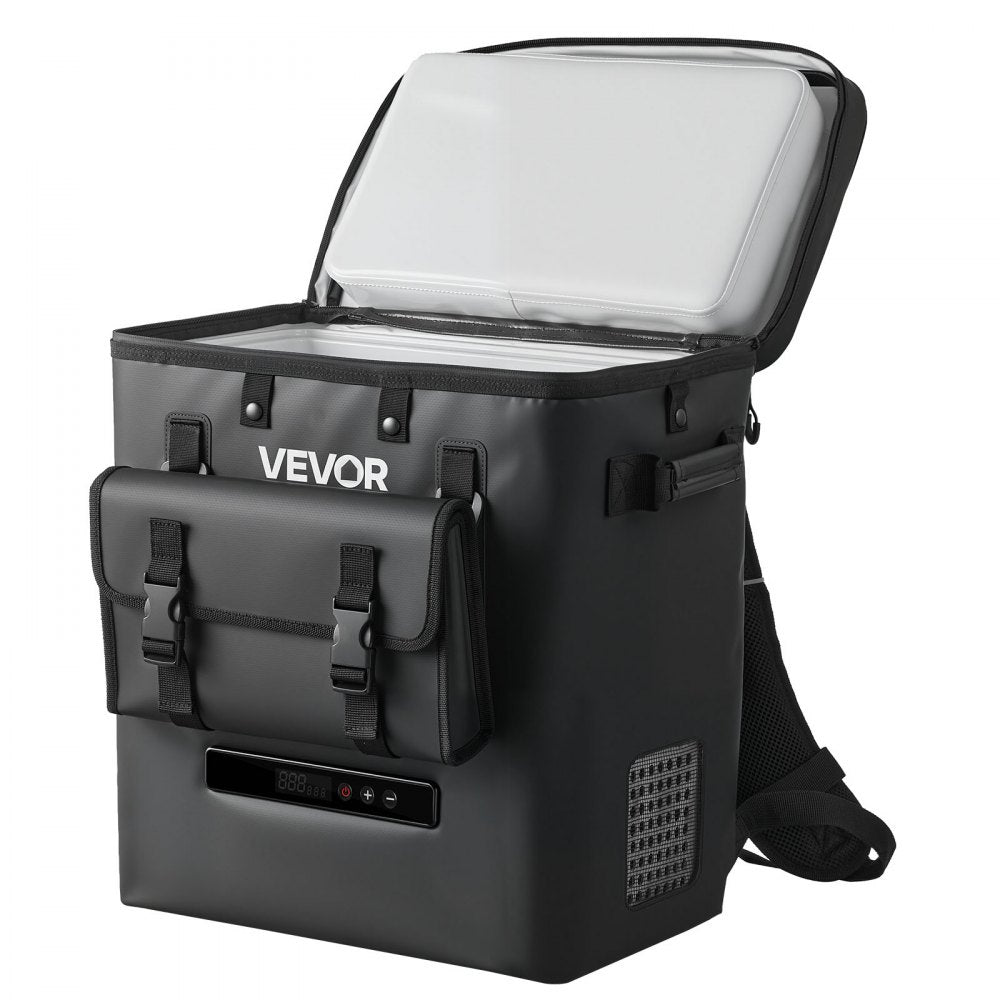 VEVOR 12 Volt Refrigerator, 13.7 QT/ 13L Car Fridge, Portable Electric Freezer Compressor, 12V/24V DC, 21℉ to 50℉/ -6℃ to 10℃, for Truck Van RV SUV Boat Travel Camping Road Trips
