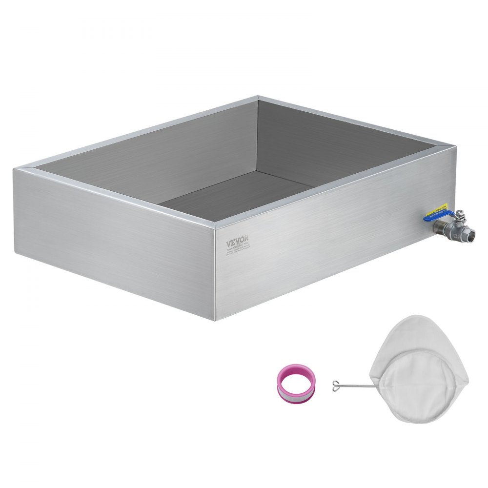 VEVOR Maple Syrup Evaporator Pan, 11.2 Gallon, 162 Cups of 8.8oz Maple Syrup, Flat Evaporator Pan with 1 Valve and 3 Heating Methods, 304 Stainless Steel Maple Syrup Pan for Home, Outdoor