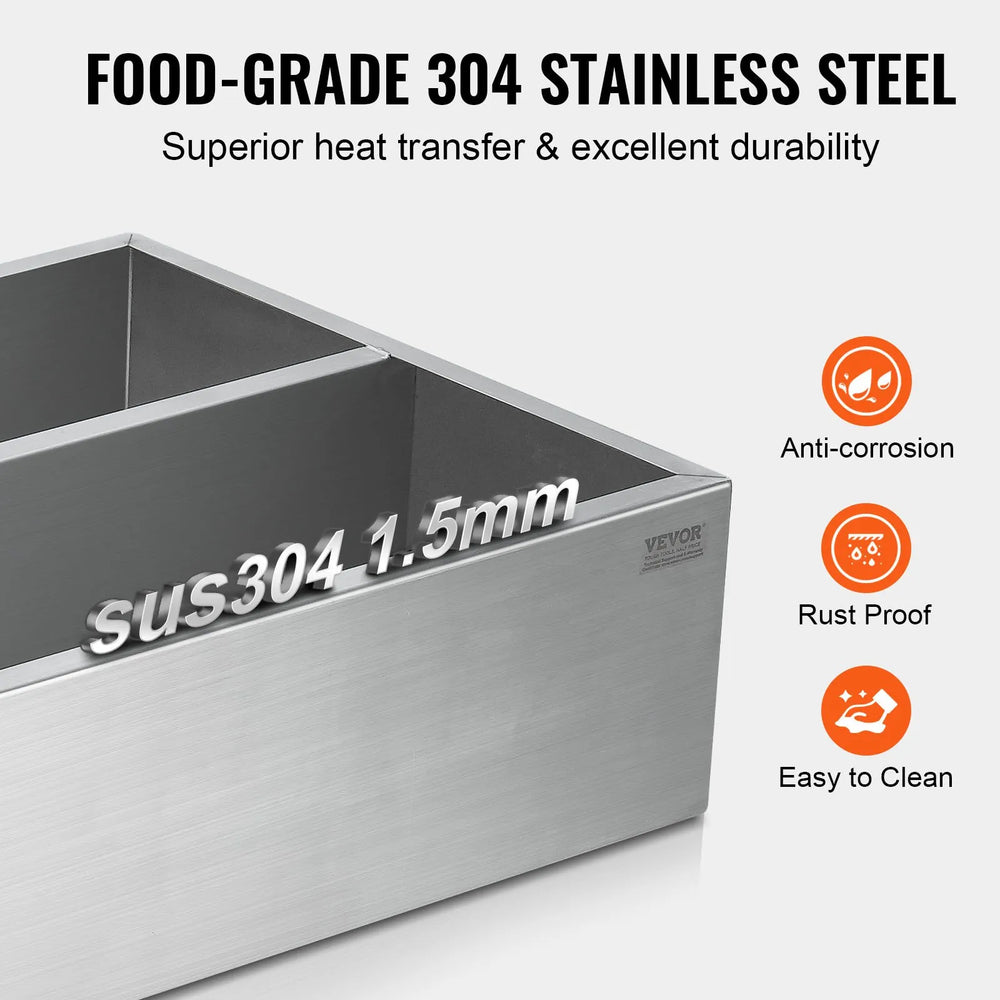 Food-grade 304 stainless steel (SUS304 1.5mm) - anti-corrosion, rust proof, easy to clean