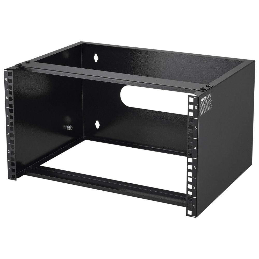 VEVOR 6U Wall Mount Network Rack, 14 in/355.6 mm Depth, 50 lbs/22.68 kg Max Weight Capacity Wall Mount Server Rack with Cage Nuts, 19"/482.6 mm for Shallow Server IT Equipment and Network Switches