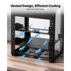 VEVOR 6U Network Rack 7.87 Inch Depth Open Frame Server Rack Vented Shelf, for 10 Inch Network IT Equipment A/V Devices, Supports Up to 200 lbs, with Side Translucent Panels & 2 Top Handles, SBC Tray