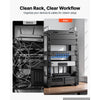 VEVOR 9U Network Rack 7.87 Inch Depth Open Frame Server Rack Vented Shelf, for 10 Inch Network IT Equipment A/V Devices, Supports Up to 200 lbs, with Side Translucent Panels & 2 Top Handles, SBC Tray